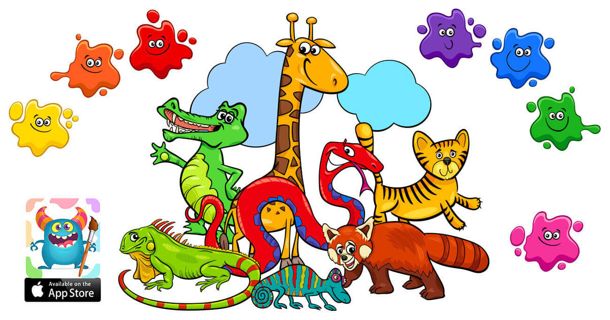 حيوانات رسومات كرتونية ملونة