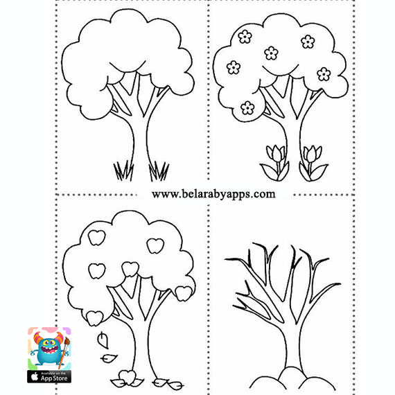 رسومات للتلوين عن الفصول الاربعة للاطفال اوراق عمل الفصول الاربعة 