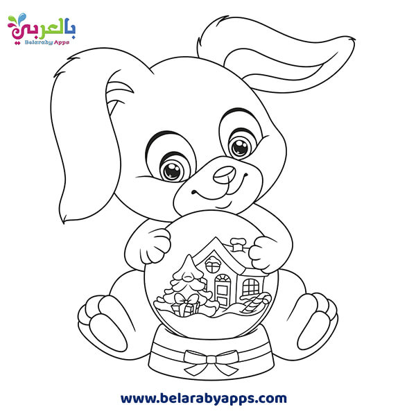 Cute Rabbit, new year coloring pages for kindergarten