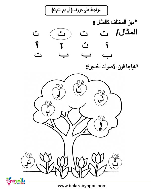 تمارين الحروف الهجائية لرياض الاطفال نموذج اختبار ⋆ بالعربي نتعلم