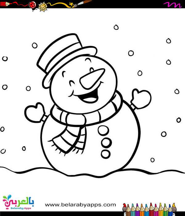 اجمل رسومات اطفال للتلوين رجل الثلج صور تلوين للاطفال ⋆ بالعربي نتعلم