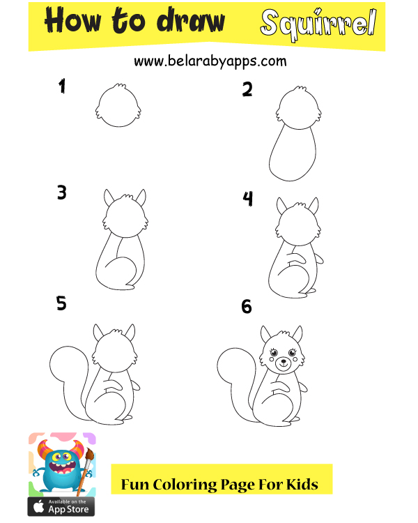 تعليم رسم سنجاب بالخطوات - How to draw Duck step by step