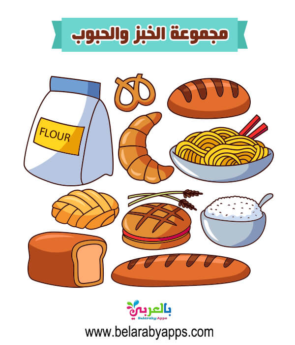 صور المجموعات الغذائية ملونة للاطفال .. وحدة الغذاء والهرم الغذائي ⋆