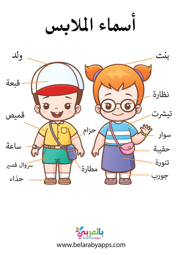 اوراق عمل انواع الملابس واسمائها بالعربية اسماء الملابس بالصور بالعربي نتعلم