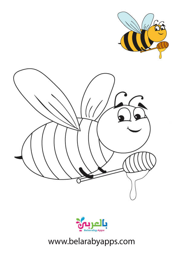 رسومات نحلة للتلوين .. صور نحل جاهزة للتلوين والطباعة pdf ⋆ بالعربي نتعلم